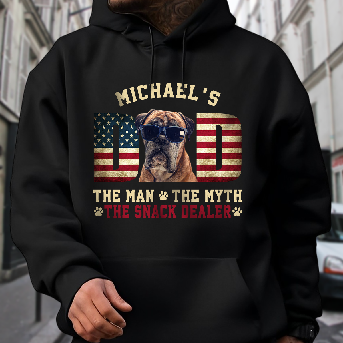 Custom Photo Dog - Dog's Dad The Man The Myth The Dealer American Flag Dad Shirt HA75 892946