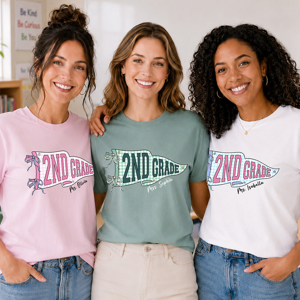 Custom Teacher Name Grade Comfort Shirt - Personalized Teacher Gift CH07 911996