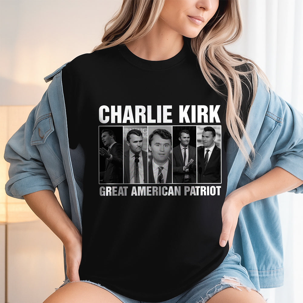 Charlie Kirk Great American Patriot Dark Shirt HA75 64472