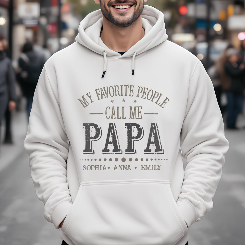 Custom Kid Names My Favorite People Call Me Papa White Shirt Personalized Gift for Father¡¯s Day HO82 902284