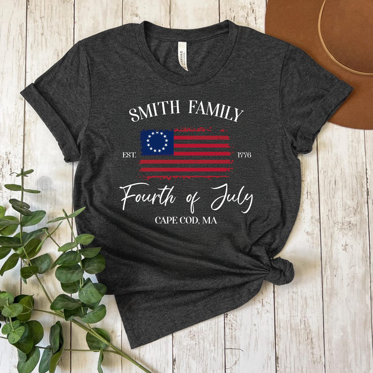 Custom Family Name 4th of July American Flag Matching Shirt LM32 669049