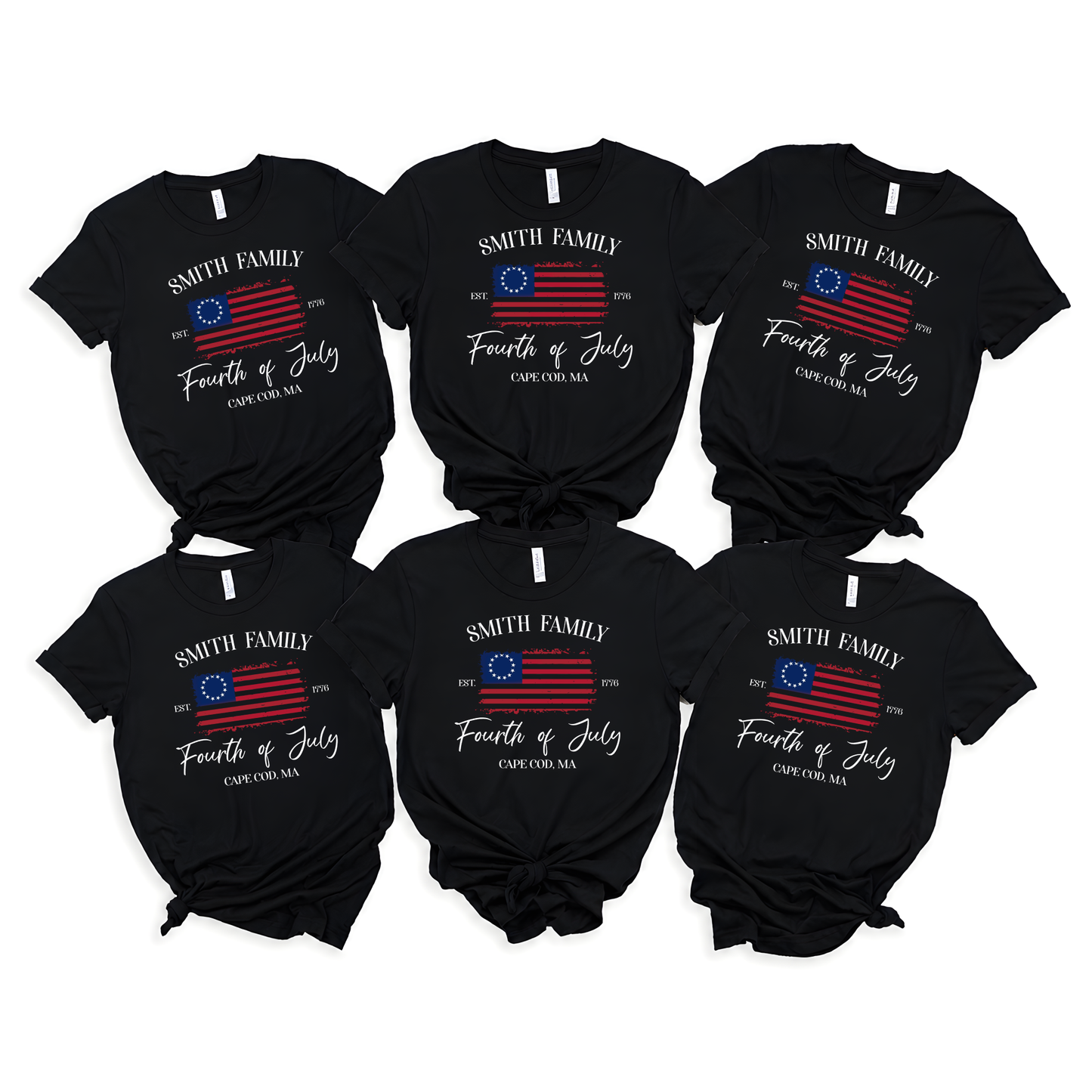 Custom Family Name 4th of July American Flag Matching Shirt LM32 669049