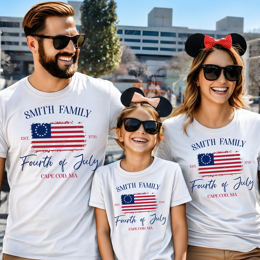 Custom Family Name 4th of July American Flag Matching Shirt LM32 669049