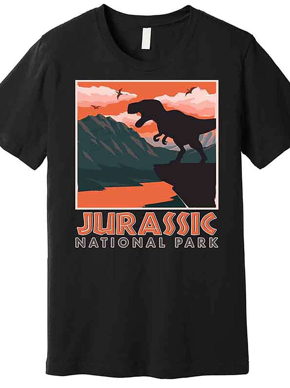 Vintage Jurassic National Park Poster Premium T-Shirt 230990 funny Men'S Short Sleeve Graphic T-shirt Collection black AA