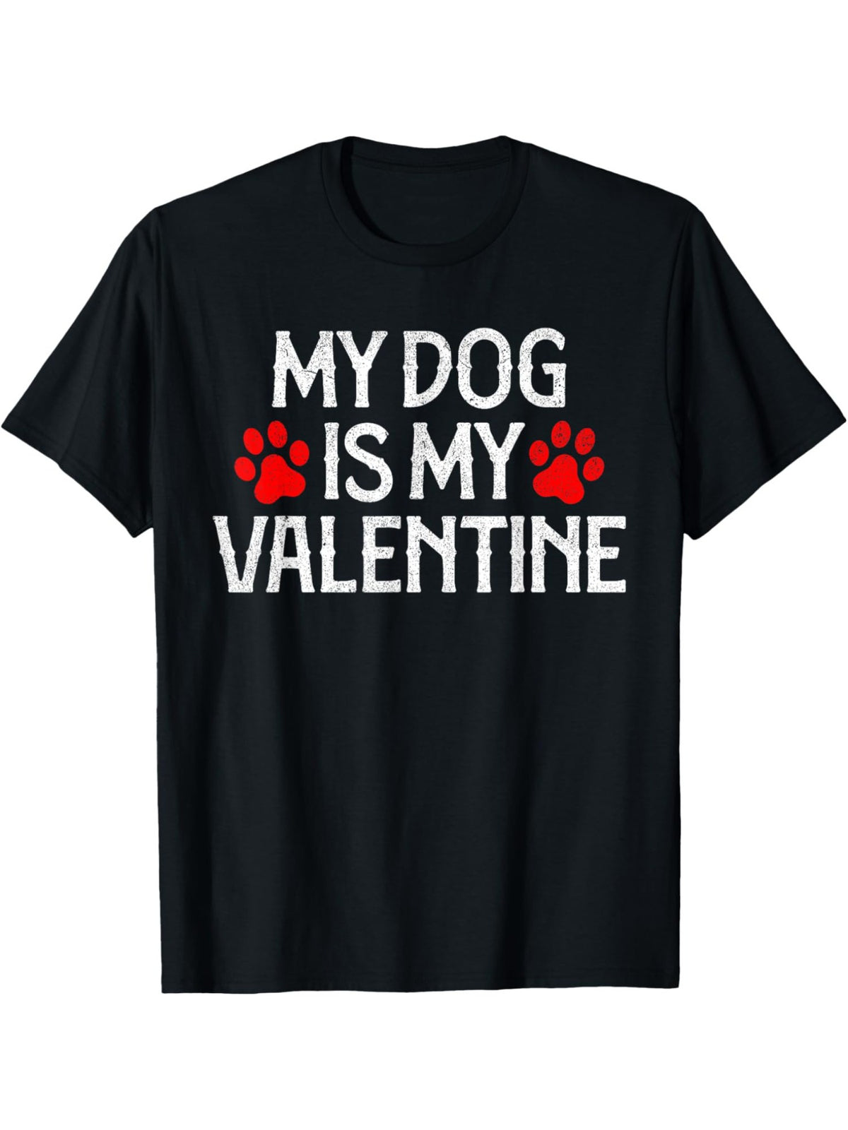 "My Dog Is My Valentine" Men's Cotton T-Shirt - Funny Retro Print, Casual Comfortable Short-Sleeved Top for Everyday Activities, Summer Birthday Gift