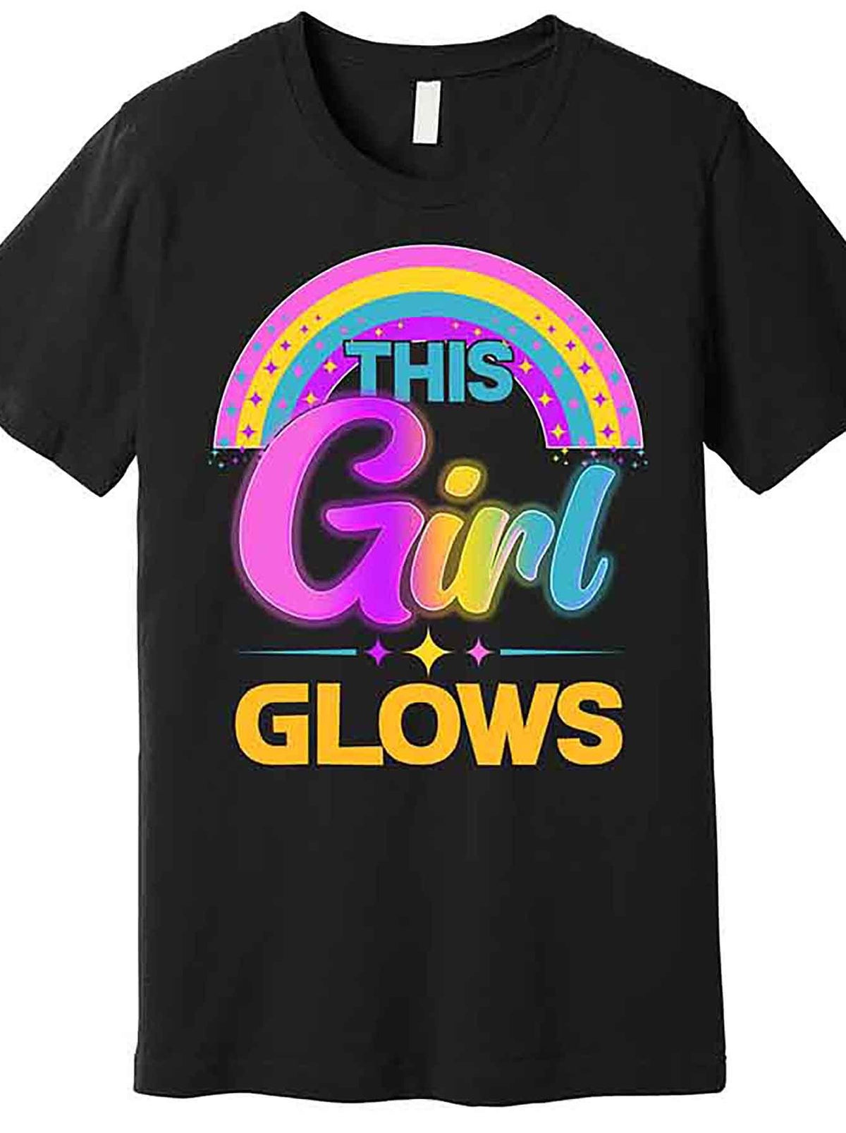 Funny Cute This Girl Glows Premium T-Shirt 228791 funny Men'S Short Sleeve Graphic T-shirt Collection black AA
