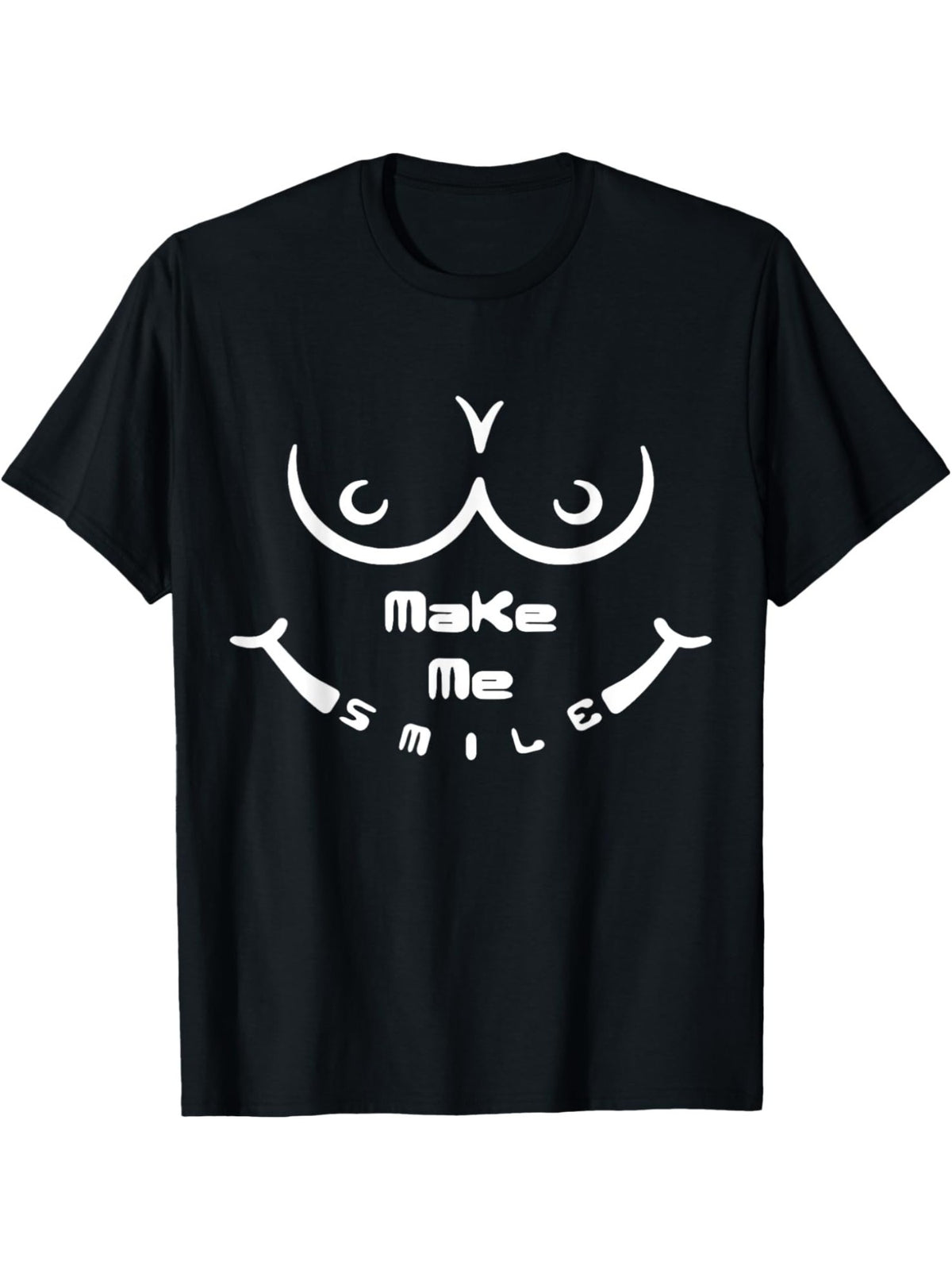 Make Me Smiles Funny Smiling Retro Trendy Printed T-shirt, Men's Casual and Comfortable T-shirt Summer, Men's Short-sleeved Top for Everyday Activities Birthday Gift to Men