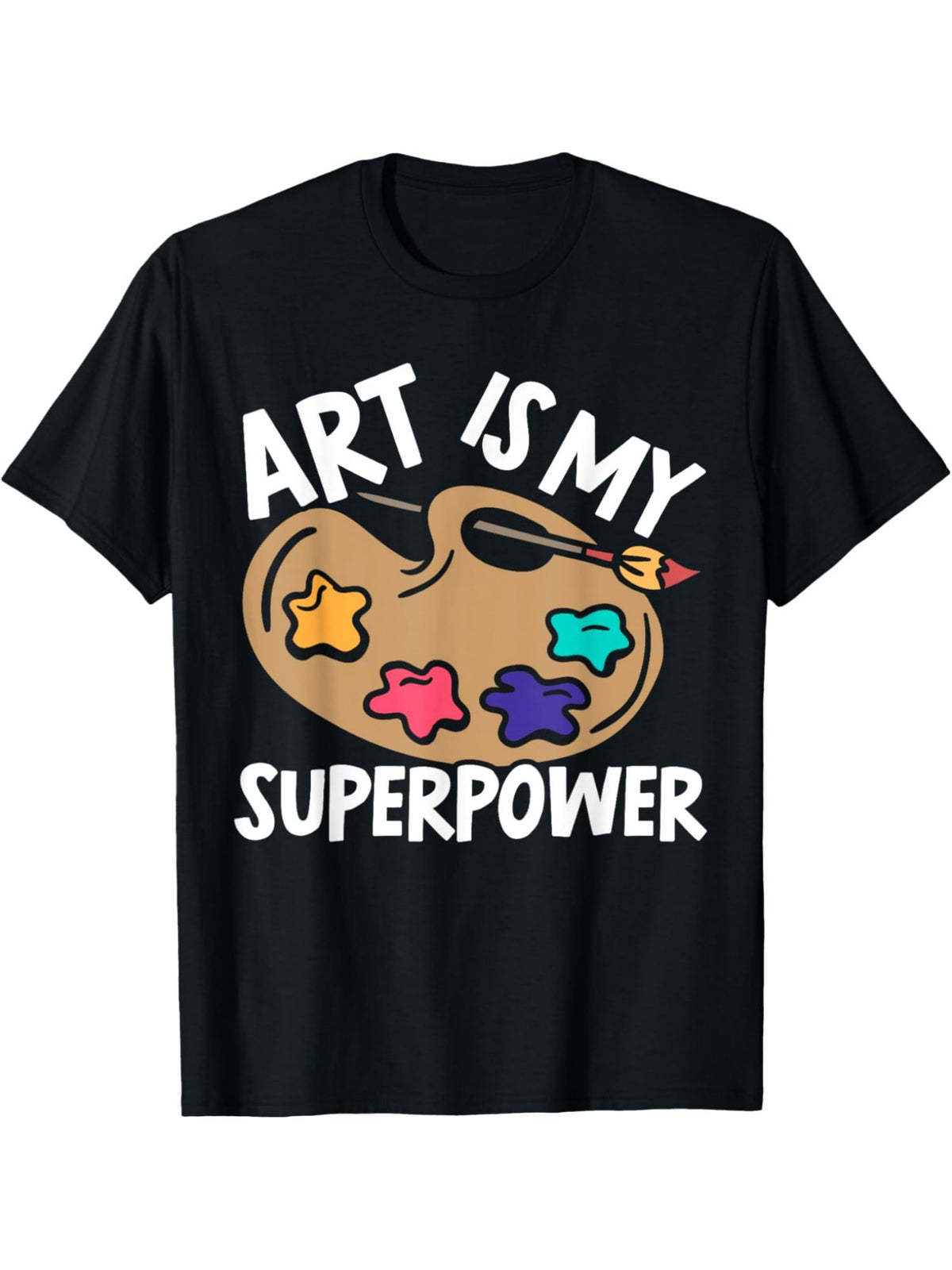 Art Is My Superpower Retro Trendy Printed T-shirt, Men's Casual and Comfortable T-shirt Summer, Men's Short-sleeved Top for Everyday Activities Birthday Gift to Men