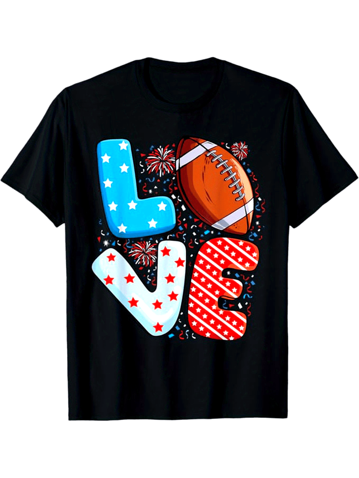 American Football Print Men's Cotton T-shirt, Graphic Tee Men's Outdoor Clothes, Men's Clothing, Casual Short Sleeve Crew Neck T-shirt, Tops For Men, Gift For Men