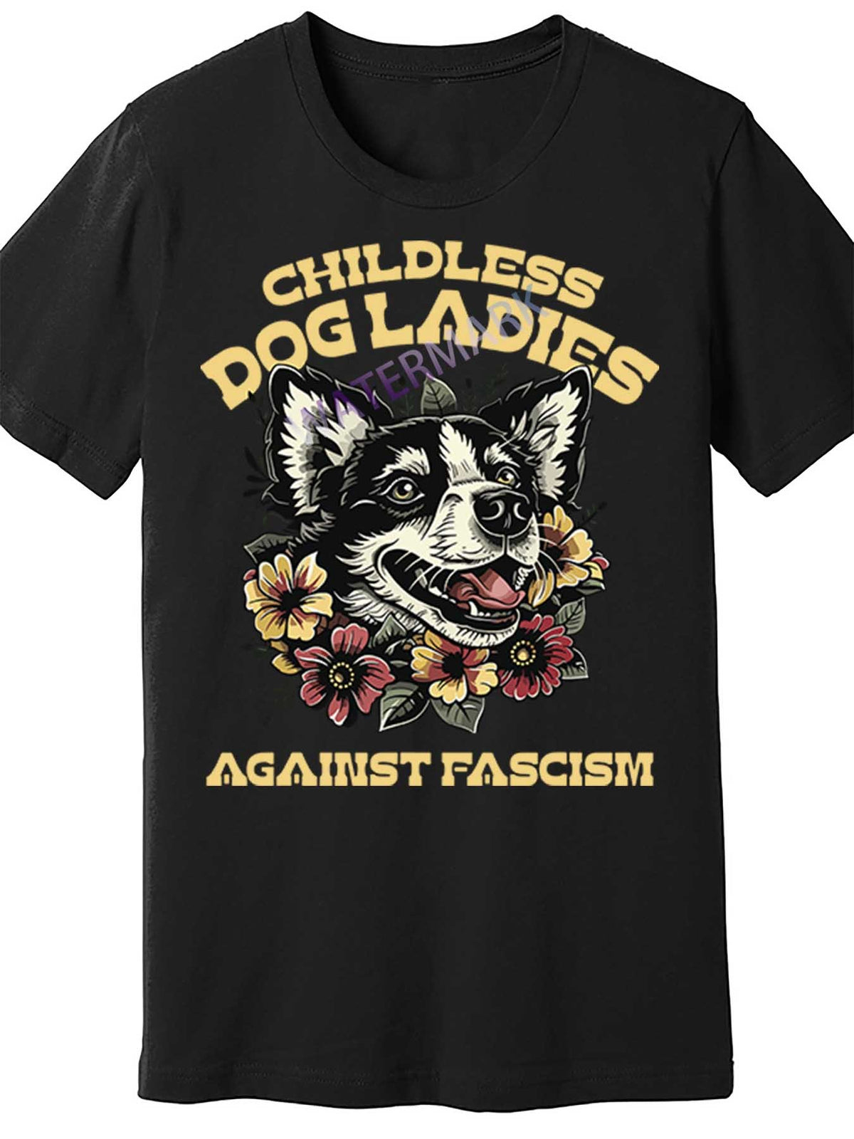 Childless Dog Lady Against Fascism Funny Vote Cat Lady 18620 funny Men'S Short Sleeve T-shirt black TT4