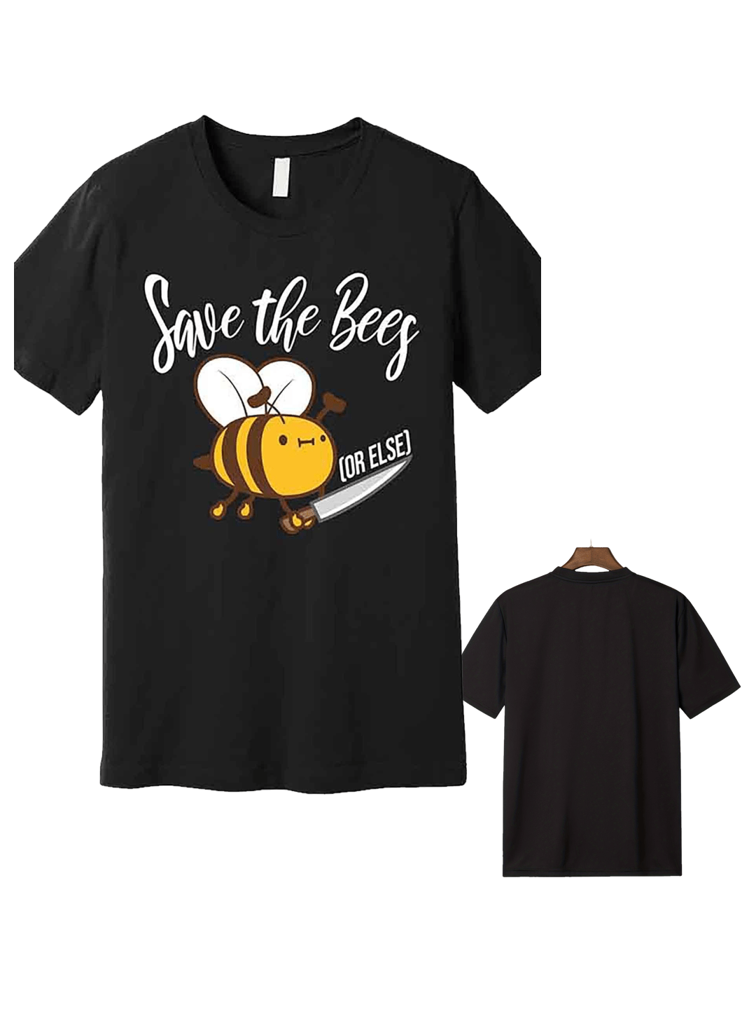 Funny Save The Bees Or Else Premium T-Shirt 227785 funny Men'S Short Sleeve Graphic T-shirt Collection black AA