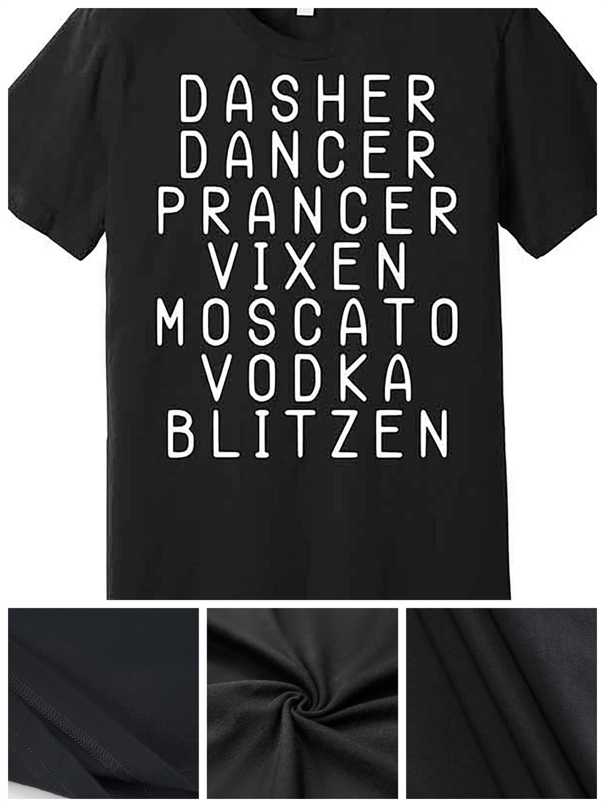 Merry Christmas Dasher Dancer Funny Holiday Premium T-Shirt 227032 funny Men'S Short Sleeve Graphic T-shirt Collection black AA