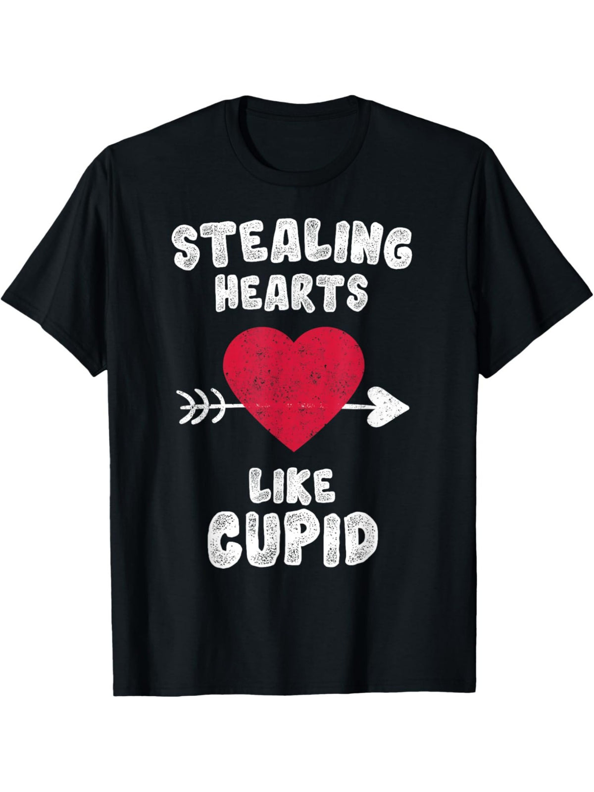 Stealing Hearts Like Cupid Funny Valentine'S Day Quotes Retro Trendy Printed T-shirt, Men'S Casual and Comfortable T-shirt Summer, Men'S Short-sleeved Top for Everyday Activities Birthday Gift Valentine'S Day Gift to Men