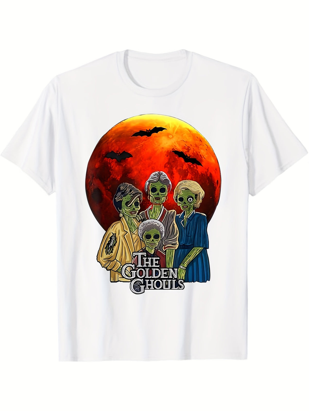 Halloween Print Men's Cotton Top, Casual Short Sleeve Crew Neck T-shirt, Men's Clothing For Outdoor