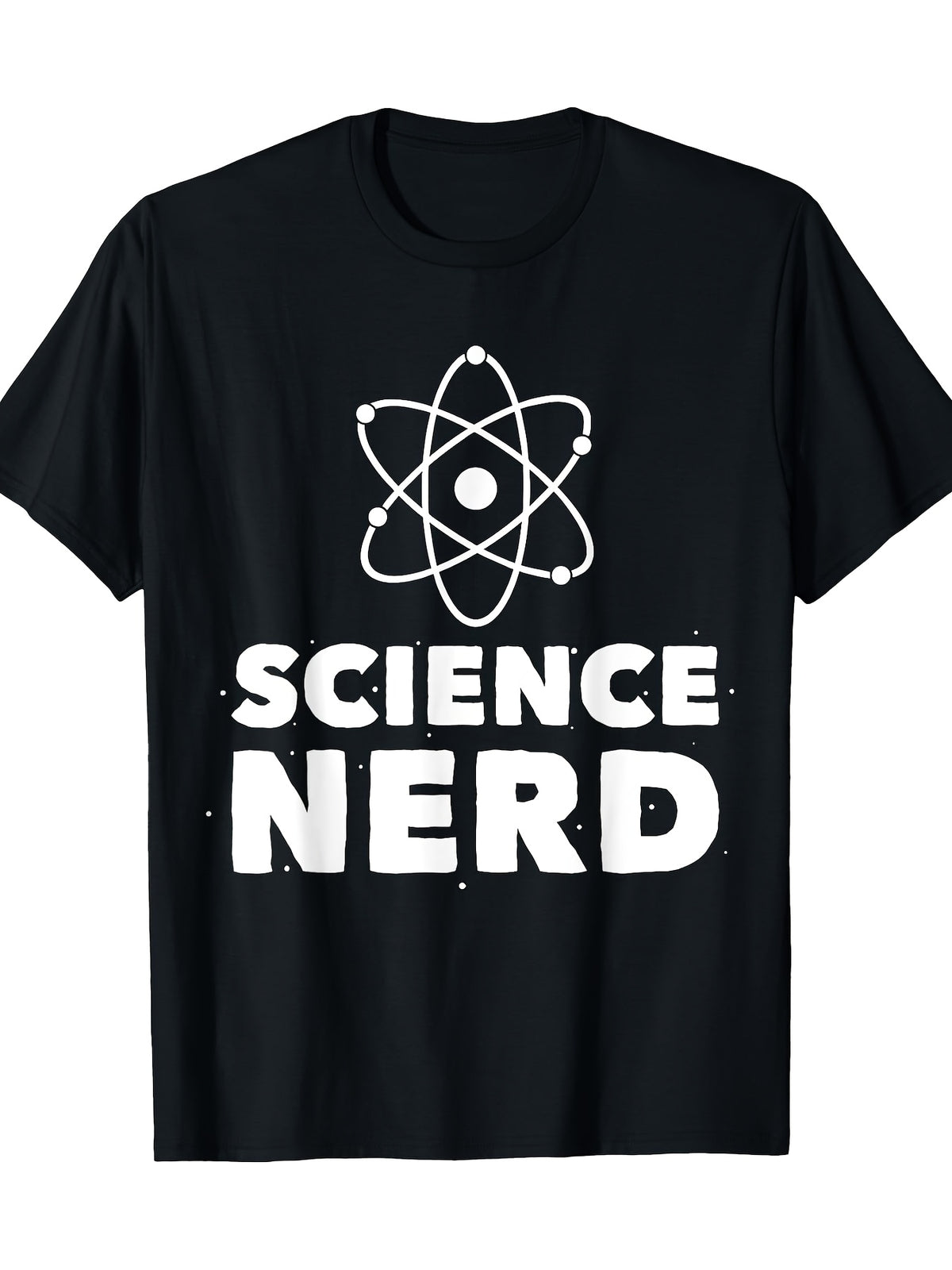 Women's Science Nerd Graphic T-Shirt 100% Cotton 180gsm Casual Short Sleeve Round Neck Tee with Atomic Symbol & Bold Letter Print - Black/White STEM Enthusiast Apparel, Allseason Top, Geek Chic Style, Durable Fabric