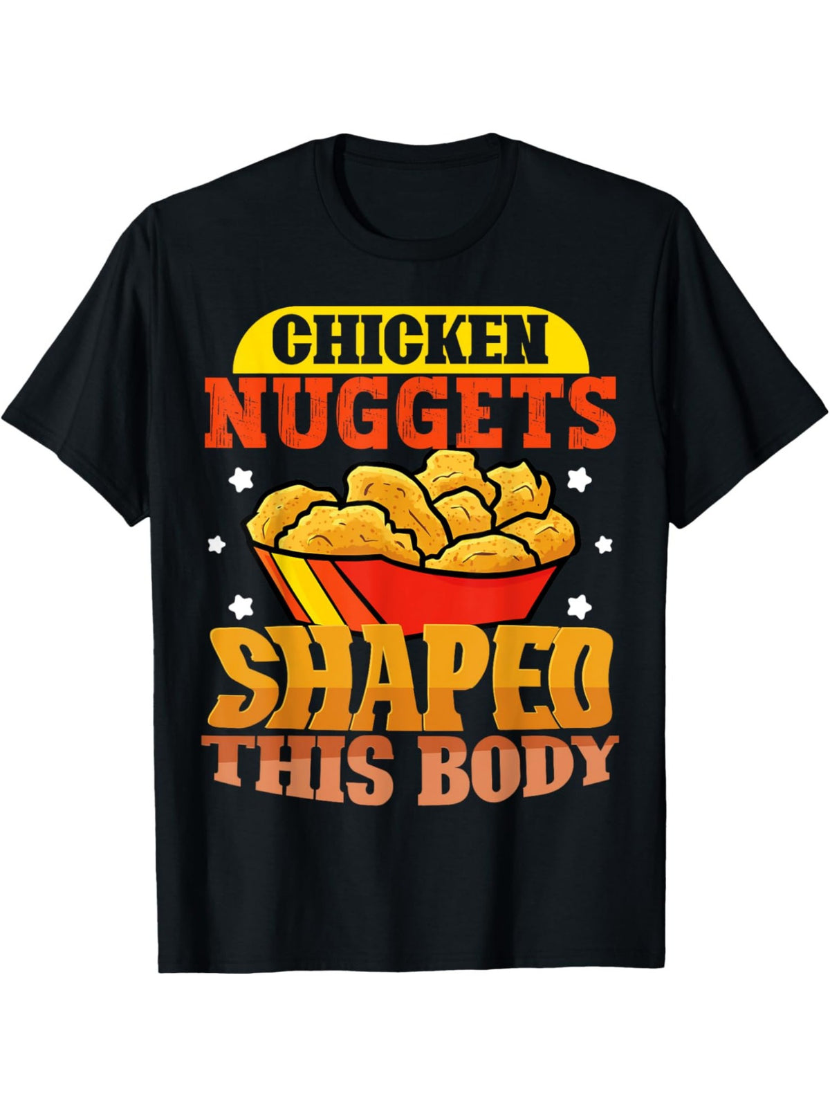 Men's Chicken Nuggets Print T-Shirt - 100% Cotton, Casual Short-Sleeved Top for Casual Attire, Comfortable Summer Tee, Funny Retro Design, Ideal Birthday Gift