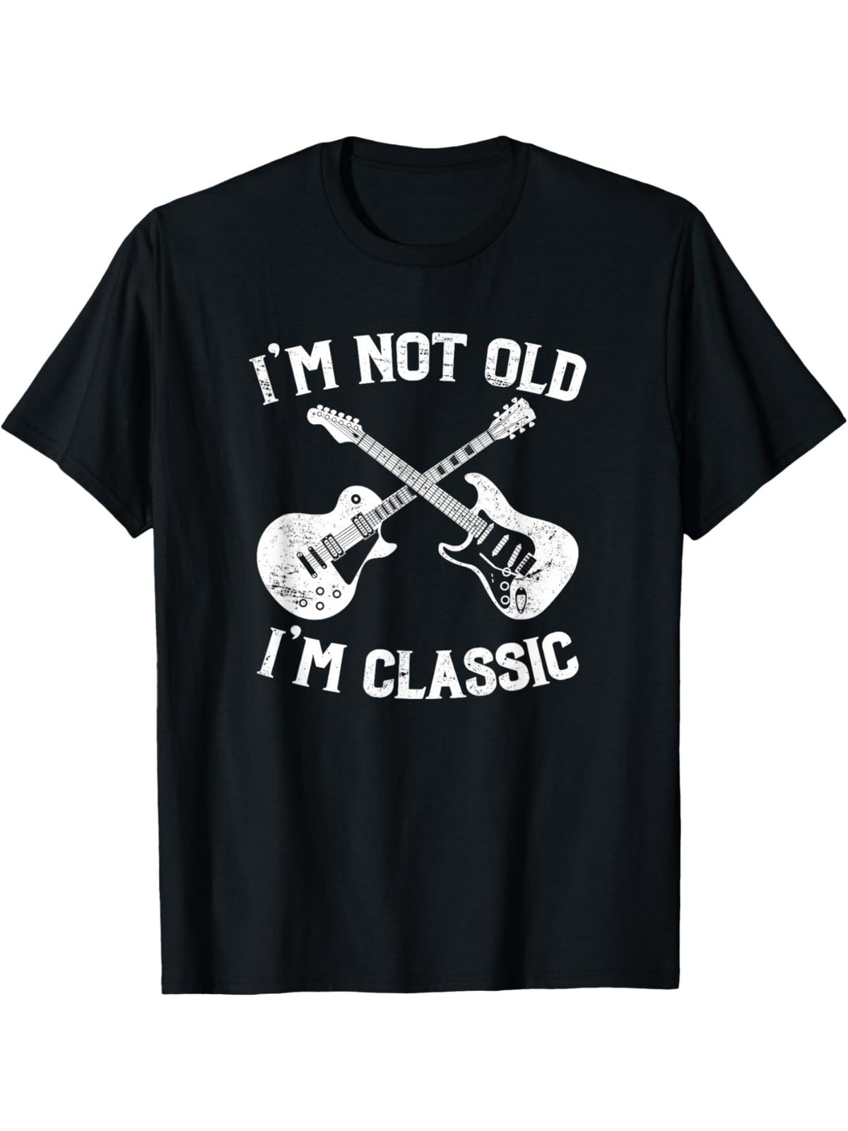 I'm Not Old I'm Classic Funny Rock & Roll Retro Trendy Birthday Printed T-shirt, Men's Casual and Comfortable T-shirt Summer, Men's Short-sleeved Top for Everyday Activities Birthday Gift to Men