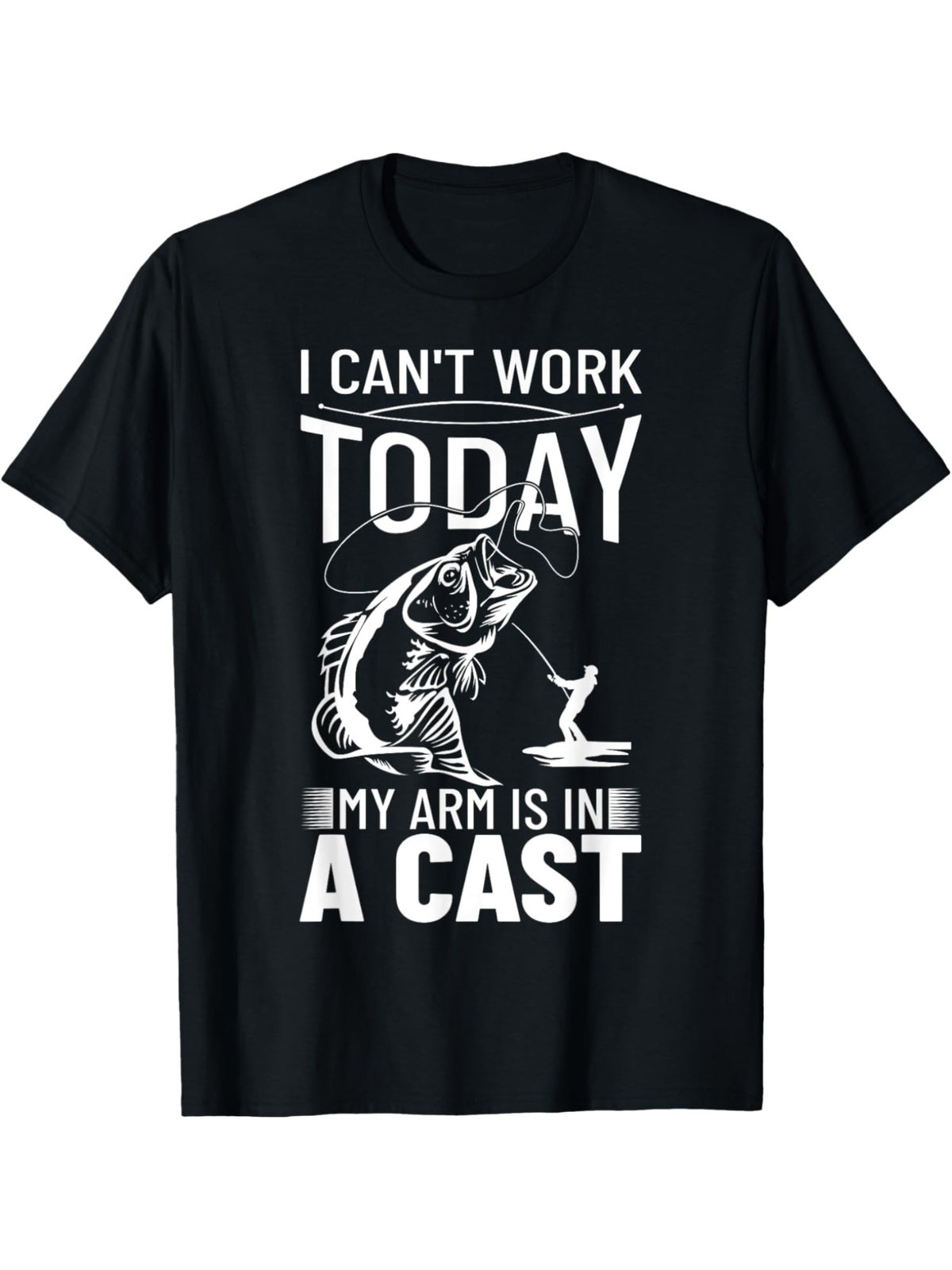 Funny 'I Can't Work Today, My Arm Is In A Cast' Men's T-Shirt - Soft Cotton, Casual & Comfortable Summer Tee for Casual Attire