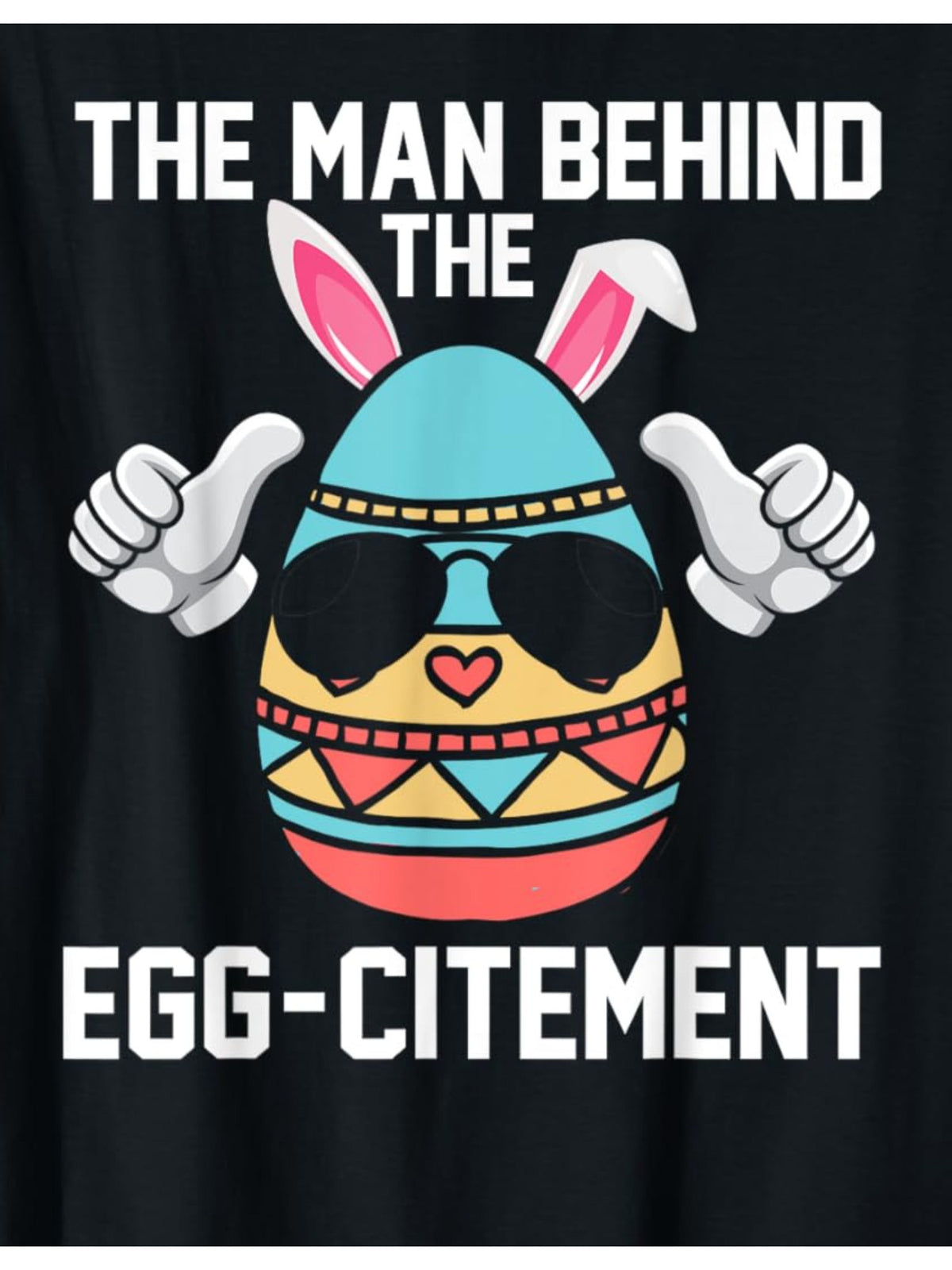 Men's "The for Man Behind The Egg-Citement" Vintage Cotton T-Shirt - Soft & Comfortable Crew-Neck, Casual Summer Tee with Easter Egg Graphic, Perfect for Outdoor Activities & Gifts
