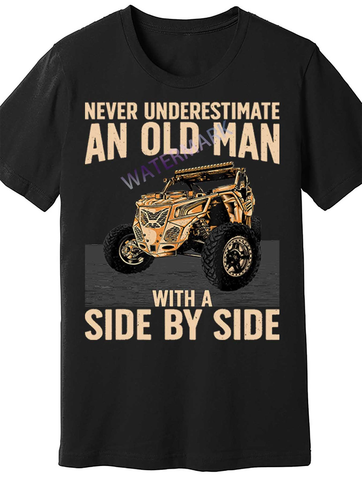[Humorous] Men's Funny Offroad UTV ATV SidebySide Graphic T-Shirt - Short Sleeve, Black Cotton, Casual Round Neck for Grandpa Dad, Allterrain Vehicle Enthusiast Gear | Vehicle Print Shirt | Medium Elasticity Fabric