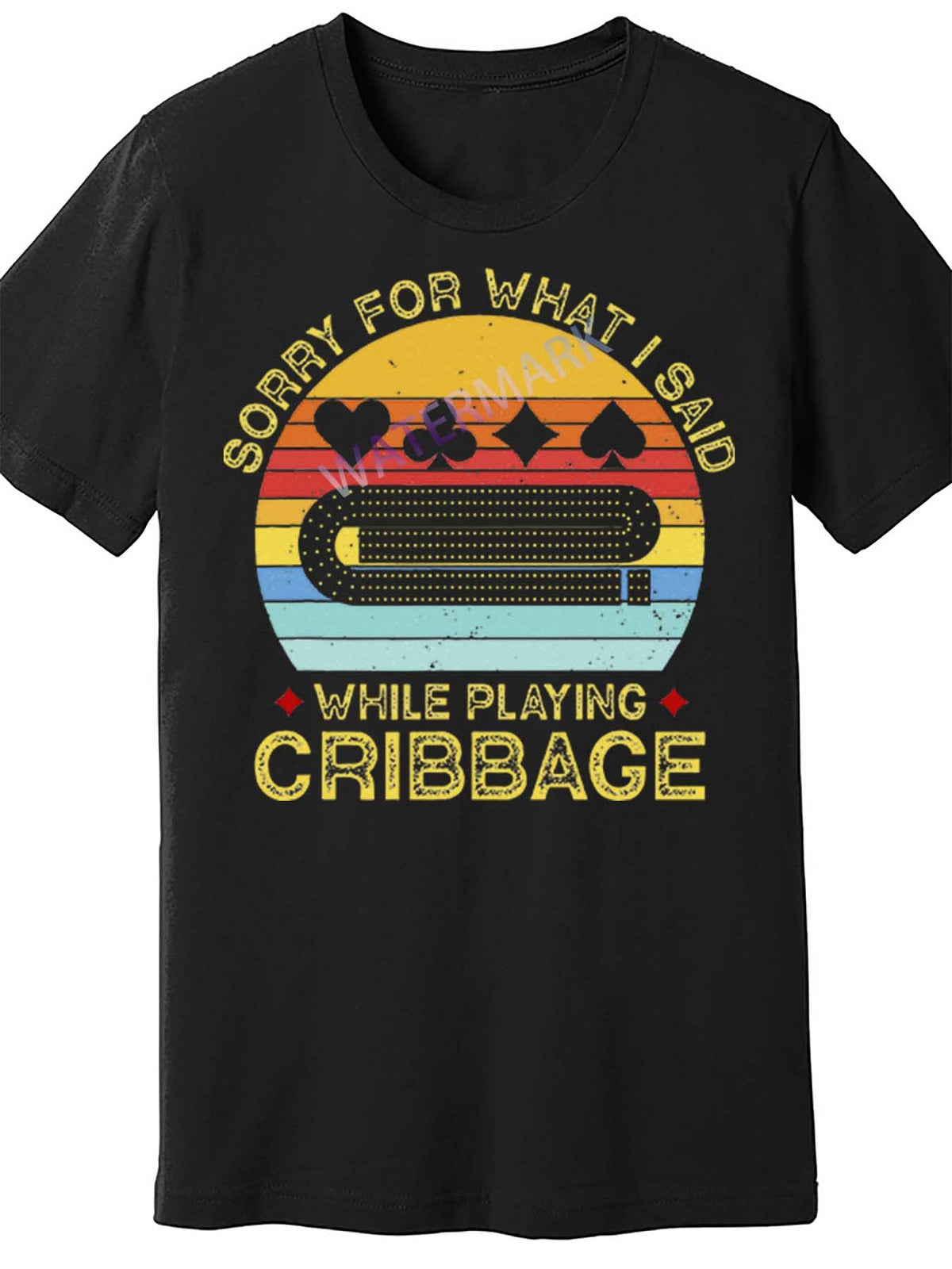 Men's Funny Cribbage Graphic T-Shirt - "Sorry for What I Said Playing Cribbage" Design, Black Short Sleeve, Casual Cotton Tee for Game Nights & Casual Attire
