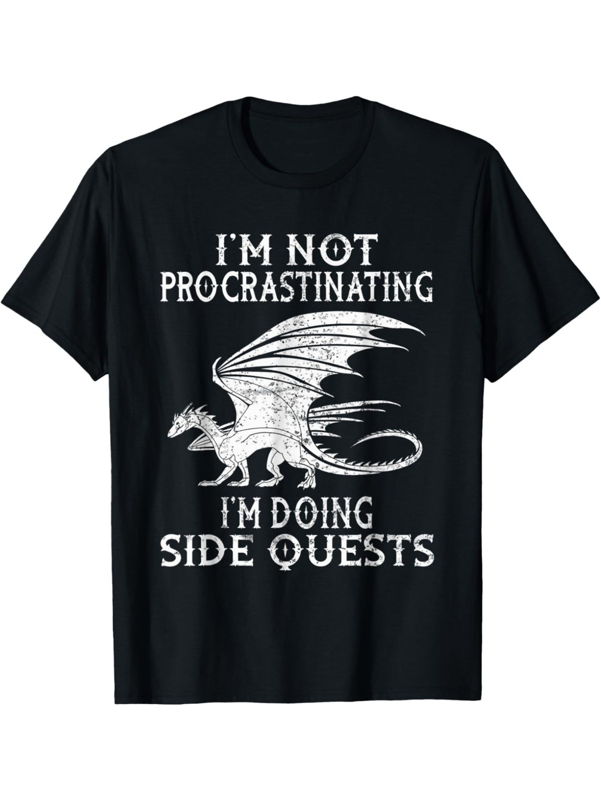 I'm Not Procrastinating I'm Doing Side Quests Retro Trendy Printed T-shirt, Men'S Casual and Comfortable T-shirt Summer, Men'S Short-sleeved Top for Everyday Activities Birthday Gift to Men