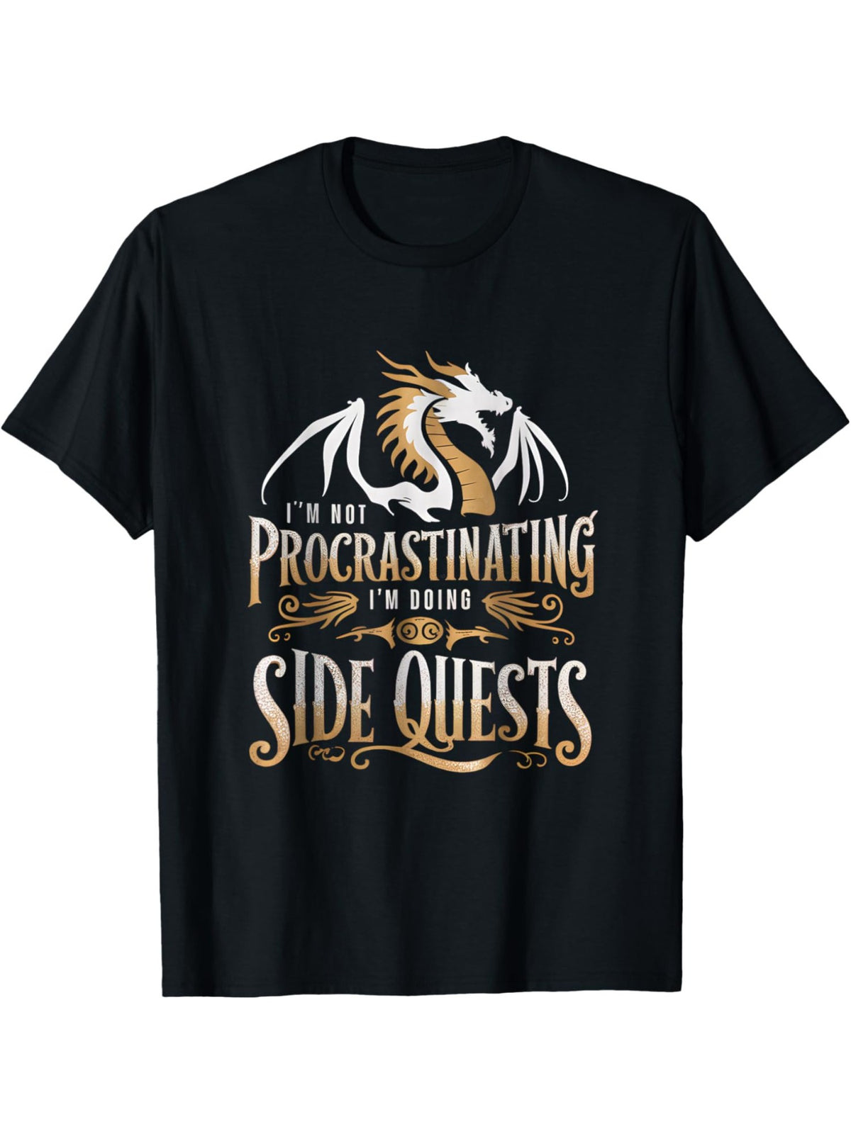 I'm Not Procrastinating I'm Doing Side Quests Retro Trendy Printed T-shirt, Men'S Casual and Comfortable T-shirt Summer, Men'S Short-sleeved Top for Everyday Activities Birthday Gift to Men