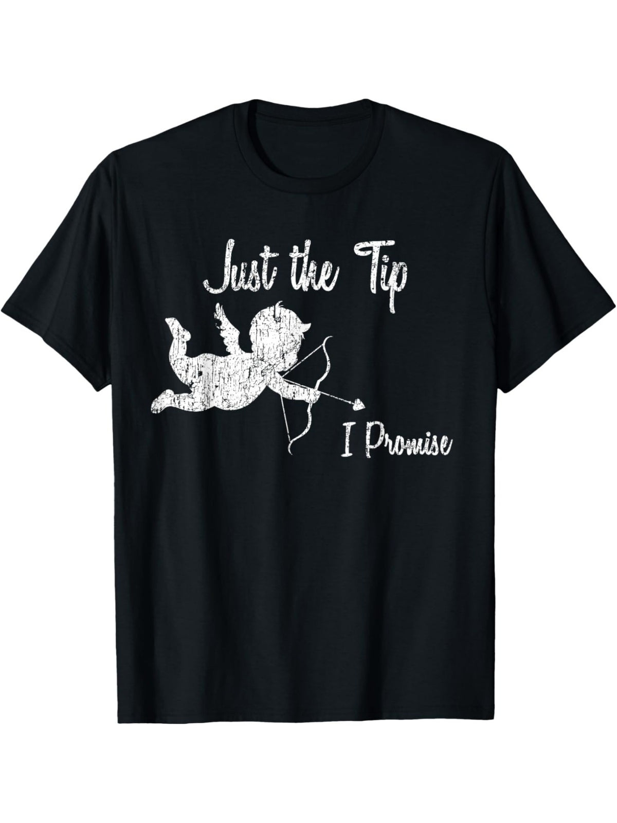 Just the Tip I Promise Funny Valentine'S Day Quote Retro Trendy Printed T-shirt, Men'S Casual and Comfortable T-shirt Summer, Men'S Short-sleeved Top for Everyday Activities Birthday Gift To Men