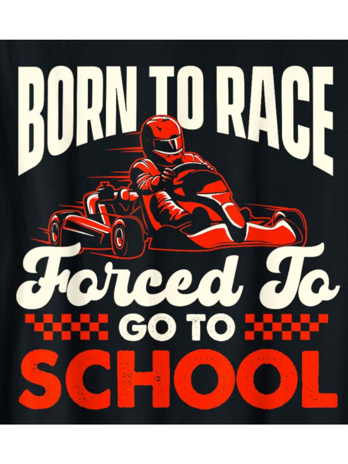 Men's "Born to Race, Forced to Go to School" Retro Graphic T-Shirt - 100% Cotton, Soft & Comfortable, Casual Short-Sleeve Tee with Racing Print - Ideal for Summer & Casual Attire - Great Gift for Men
