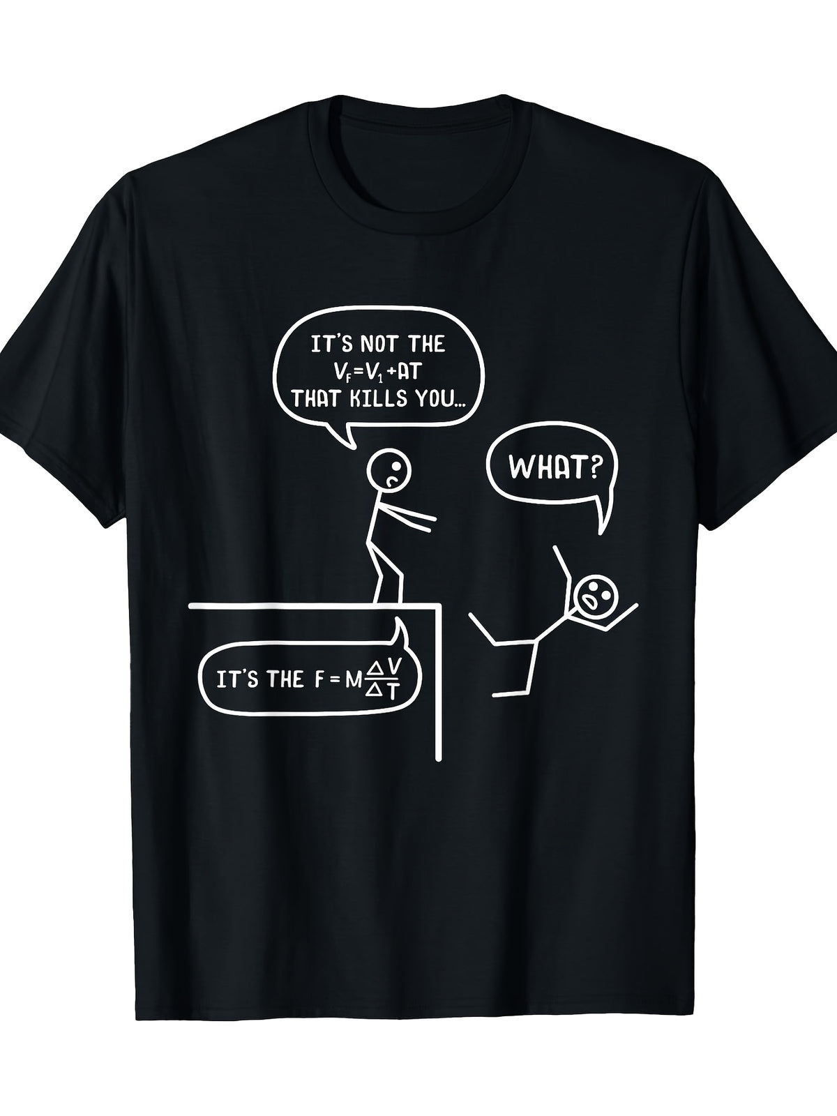 Women's Funny Physics Humor T-Shirt - "It's Not the FM Kills You" Graphic Tee with Cartoon Scientists, 100% Cotton Casual Short Sleeve Round Neck Top for Science Enthusiasts, Science Themed Gifts
