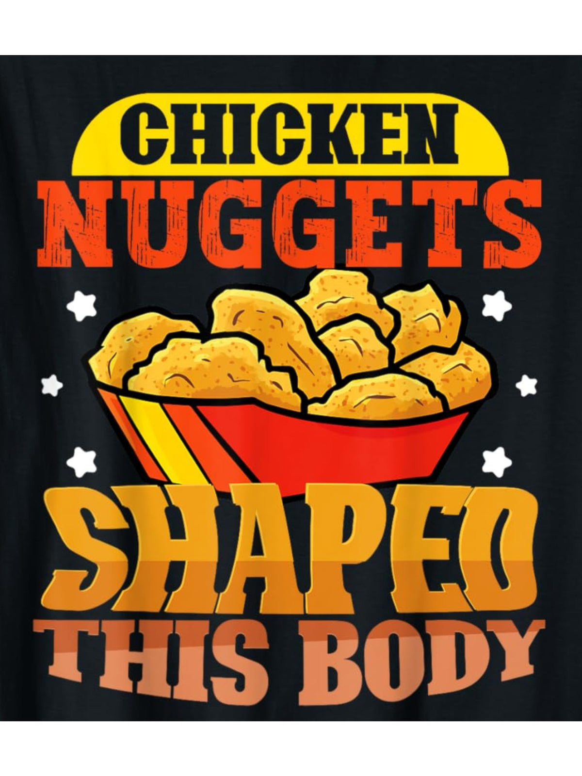 Men's Chicken Nuggets Print T-Shirt - 100% Cotton, Casual Short-Sleeved Top for Casual Attire, Comfortable Summer Tee, Funny Retro Design, Ideal Birthday Gift