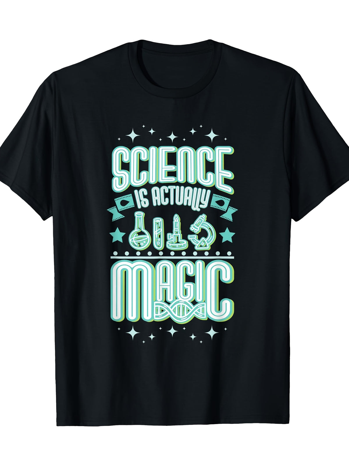 Science Loves Magic And Magical Science with Funny Science T-Shirts Made of 100%, 180G.