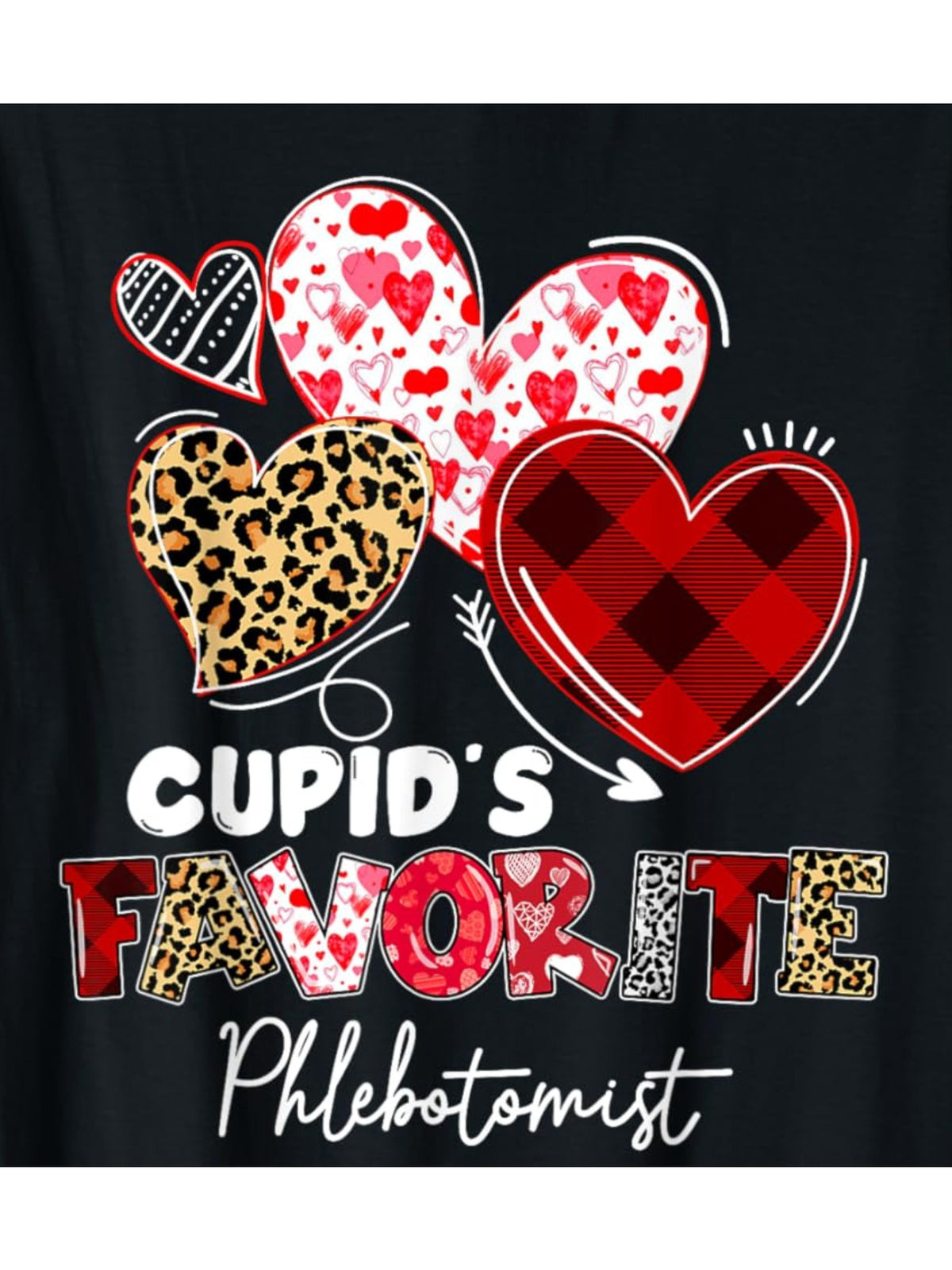 Cupid's Favorite Phlebotomist Funny Valentine's Day Quote Retro Trendy Printed T-shirt, Men's Casual and Comfortable T-shirt Summer, Men's Short-sleeved Top for Everyday Activities Birthday Gift to Men