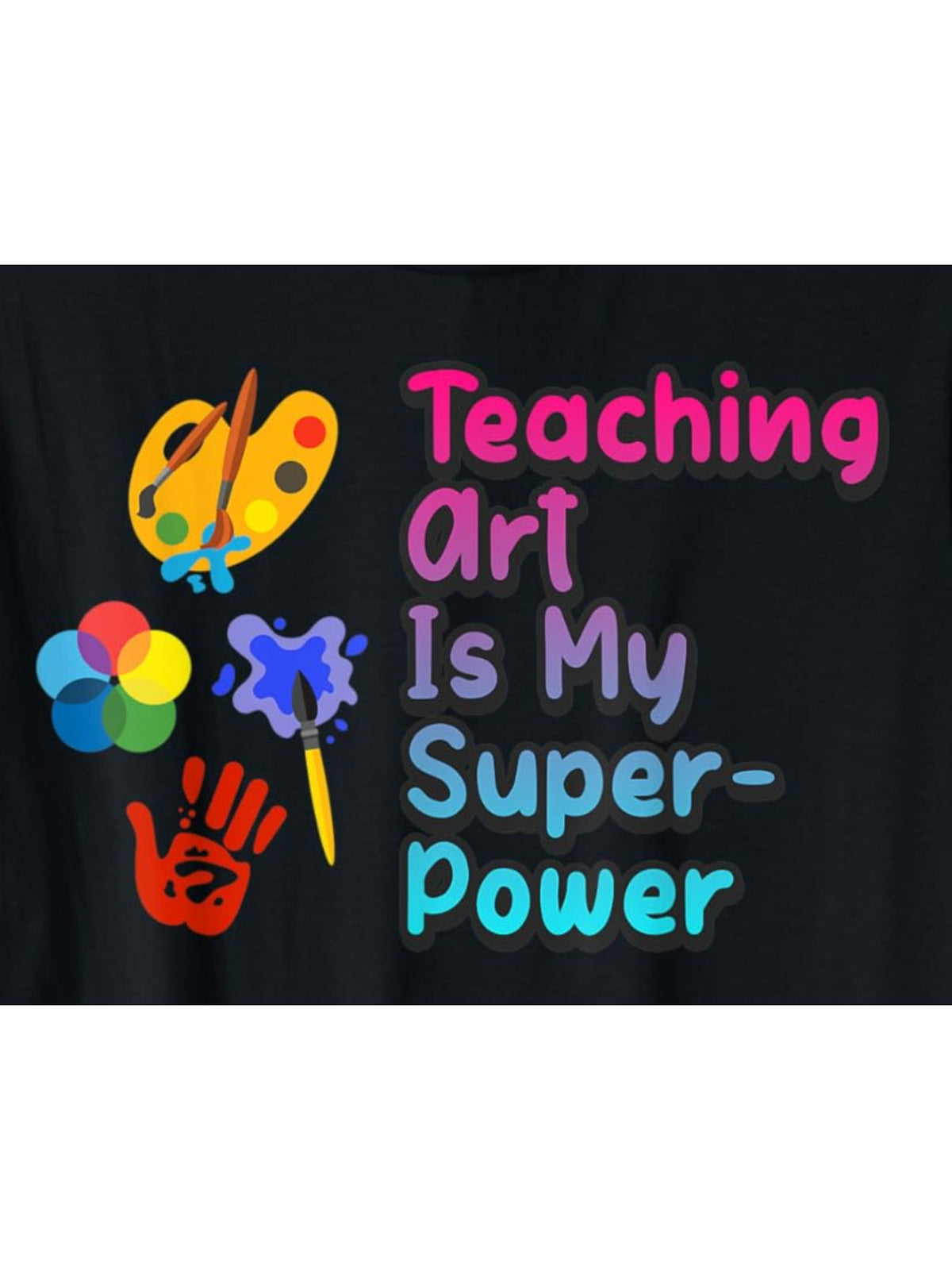Teaching Art Is My Superpower Retro Trendy Printed T-shirt, Men's Casual and Comfortable T-shirt Summer, Men's Short-sleeved Top for Everyday Activities Birthday Gift Valentine's Day Gift to Men