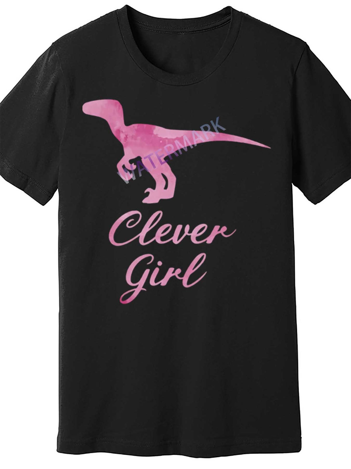 Clever Girl - Pink Dinosaur - Girl - T-Shirt 1440910 funny Men'S Short Sleeve T-shirt black PR