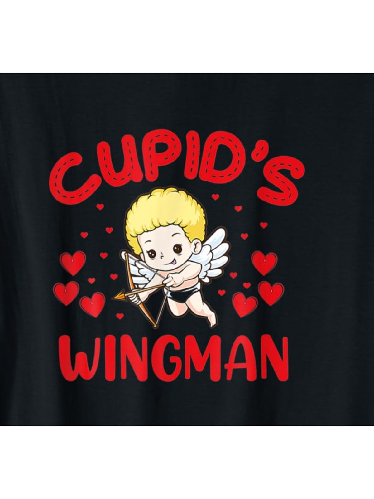 Men's "Cupid's Wingman" Valentine's Day T-Shirt - Funny Retro Quote, 100% Cotton, Comfortable & Casual Short-Sleeve Top with Cute Cupid Graphic, Ideal for Casual Attire & Gifts