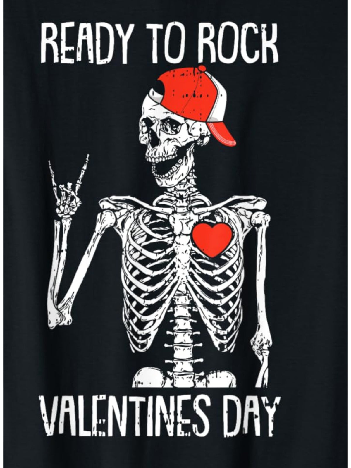 Ready To Rock Valentines Day Valentines Day Funny Skeleton Humor Vintage Printed T-shirt, Men'S Casual and Comfortable T-shirt Summer, Men'S Short-sleeved Top for Everyday Activities Birthday Gift to Men