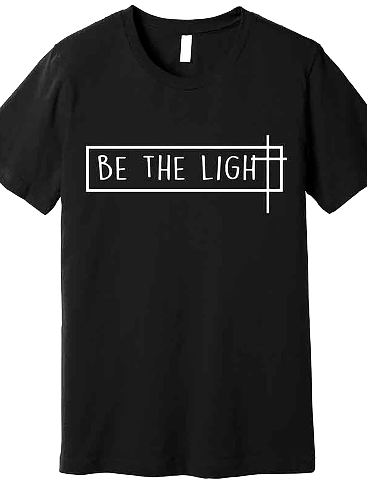 Be The Light Men’s Graphic T-Shirt - Soft Cotton, Short Sleeve, Black with White Print, Casual & Comfortable Fit, Machine Washable, Casual Wear | Minimalist Design | Tee