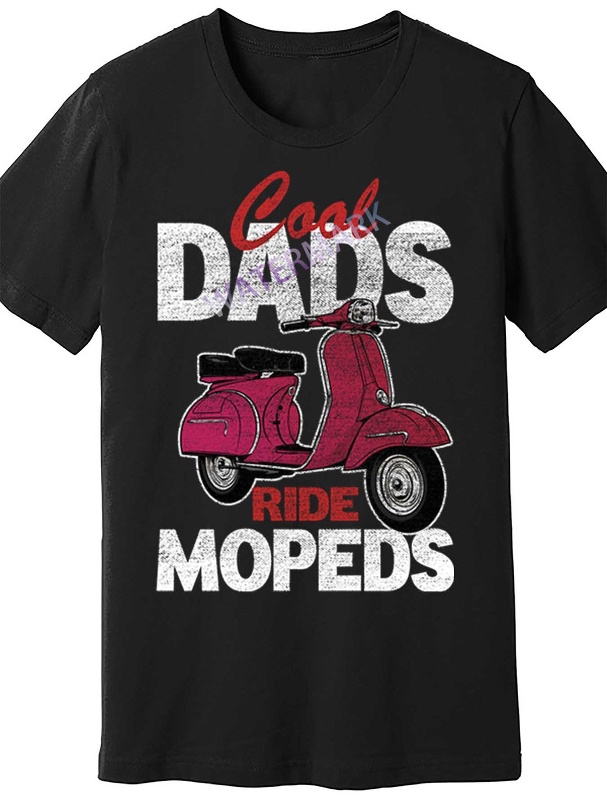 Funny 'Cool Dads Ride Mopeds' Vintage Scooter Graphic Men's T-Shirt - Black, 100% Cotton, Short Sleeve, Casual Round Neck Tee for All Seasons, Machine Washable