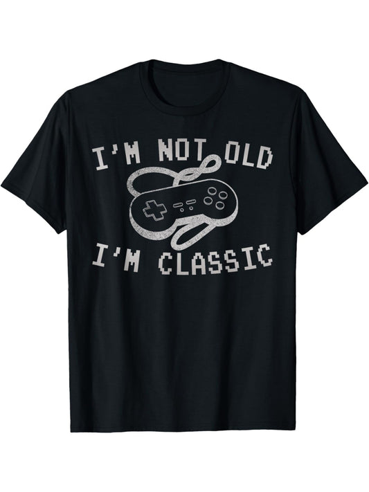 I'm Not Old I'm A Classic Funny Saying Gift Retro Trendy Birthday Printed T-shirt, Men'S Casual and Comfortable T-shirt Summer, Men'S Short-sleeved Top for Everyday Activities Birthday Valentine'S Day Gift to Men