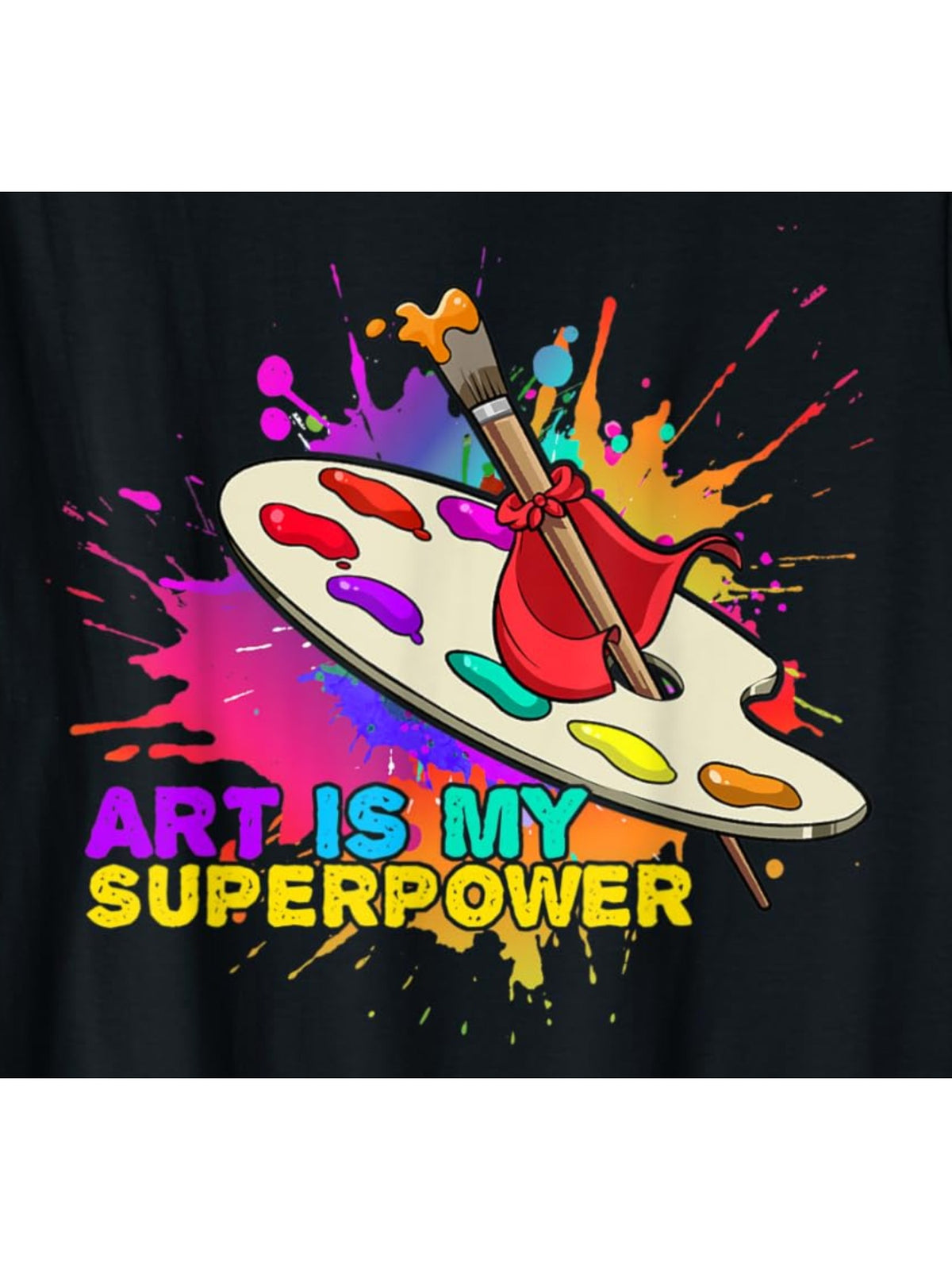 Art Is My Superpower Funny Artistic Gift Retro Trendy Printed T-shirt, Men'S Casual and Comfortable T-shirt Summer, Men'S Short-sleeved Top for Everyday Activities Birthday Gift Valentine'S Day Gift to Men