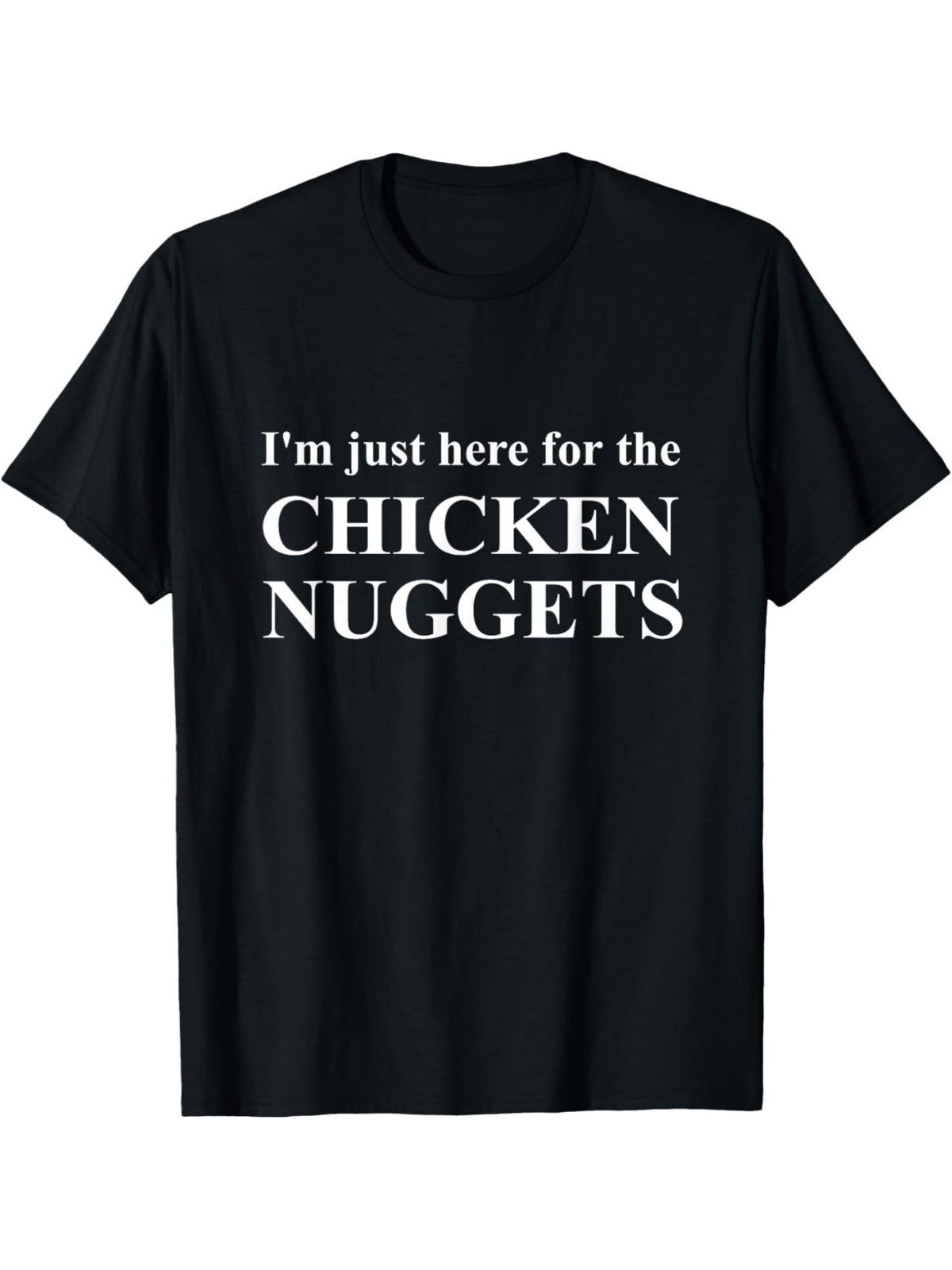 "I'm Just Here for The Chicken Nuggets" Funny Fried Chicken Print T-Shirt - Men's Casual Comfortable Cotton Tee, Short-Sleeved Summer Top for Daily Activities, Birthday Gift, Retro Trendy, Printed T-shirt, Everyday Activities