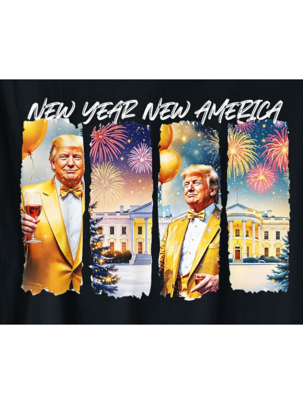 New Year New America Funny Trump Retro Trendy Printed T-shirt, Men'S Casual and Comfortable T-shirt Summer, Men'S Short-sleeved Top for Everyday Activities Birthday Gift To Men