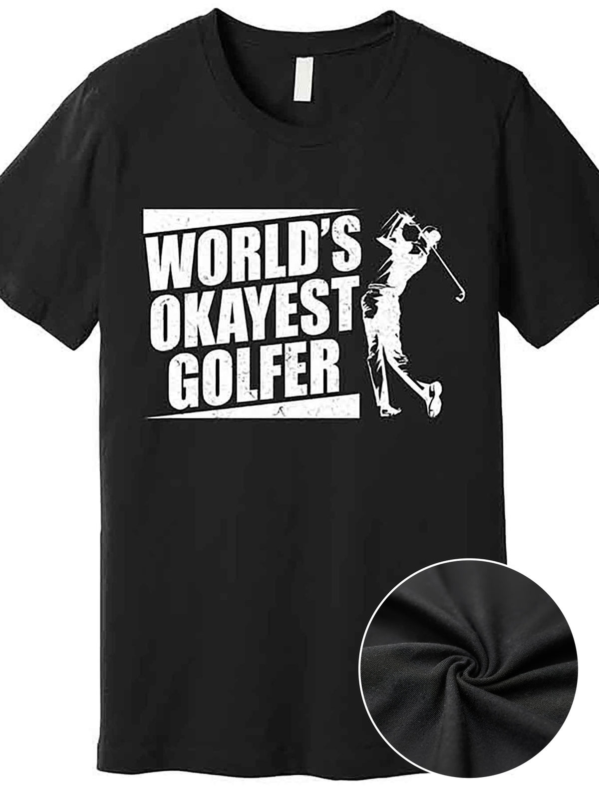 Funny Vintage Worlds Okayest Golfer Premium T-Shirt 230656 funny Men'S Short Sleeve Graphic T-shirt Collection black AA