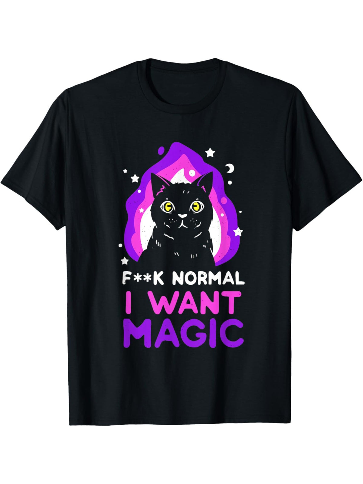 Normal I Want Magic Funny Cat Humor Vintage Printed T-shirt, Men'S Casual and Comfortable T-shirt Summer, Men'S Short-sleeved Top for Everyday Activities Birthday Gift to Men