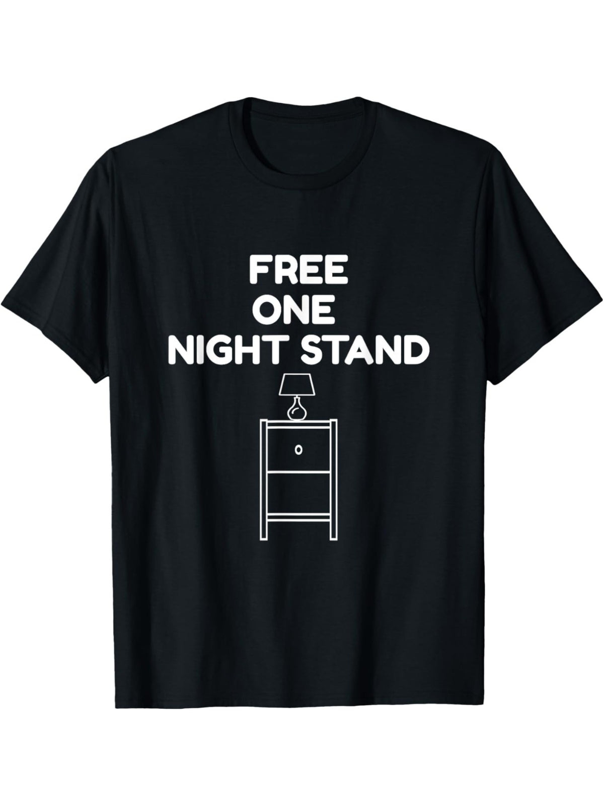 Retro Free One Night Stand Punny Jokester Trendy Printed T-shirt, Men'S Casual and Comfortable T-shirt Summer, Men'S Short-sleeved Top for Everyday Activities Birthday Gift to Men