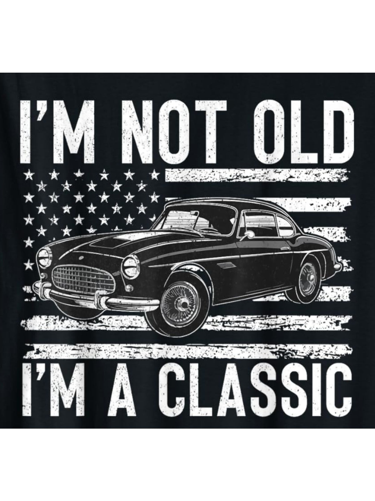 "I'm Not Old, I'm A Classic" Funny Car Graphic T-Shirt - Men's Retro Birthday Gift, Casual Comfortable Short-Sleeved Cotton Top for Everyday Summer Activities, Printed, Trendy, Leisure Style, Conventional Version, Summer