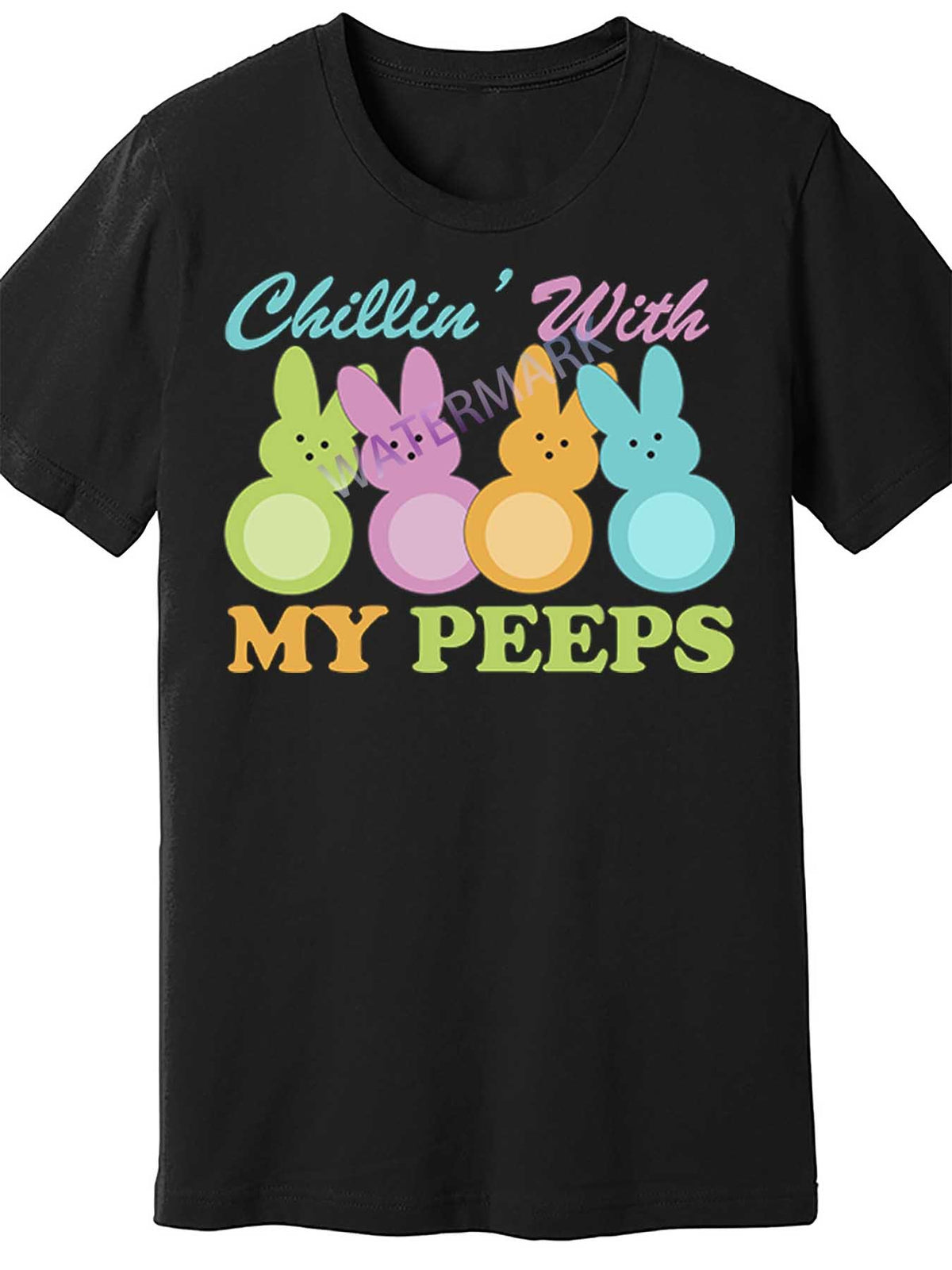 Chillin With My Peeps Easter Rabbits funny Men'S Short Sleeve T-shirt black TT4