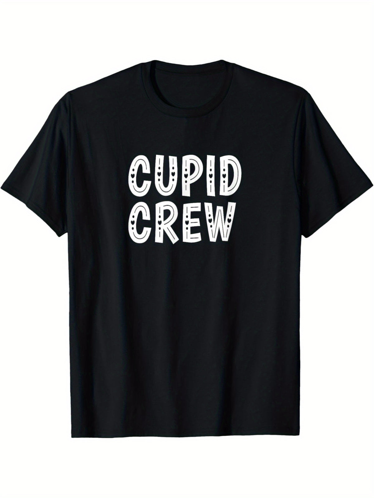 Cupid Crew Funny Valentine'S Day Quotes Retro Trendy Printed T-shirt, Men'S Casual and Comfortable T-shirt Summer, Men'S Short-sleeved Top for Everyday Activities Birthday Gift Valentine'S Day Gift to Men