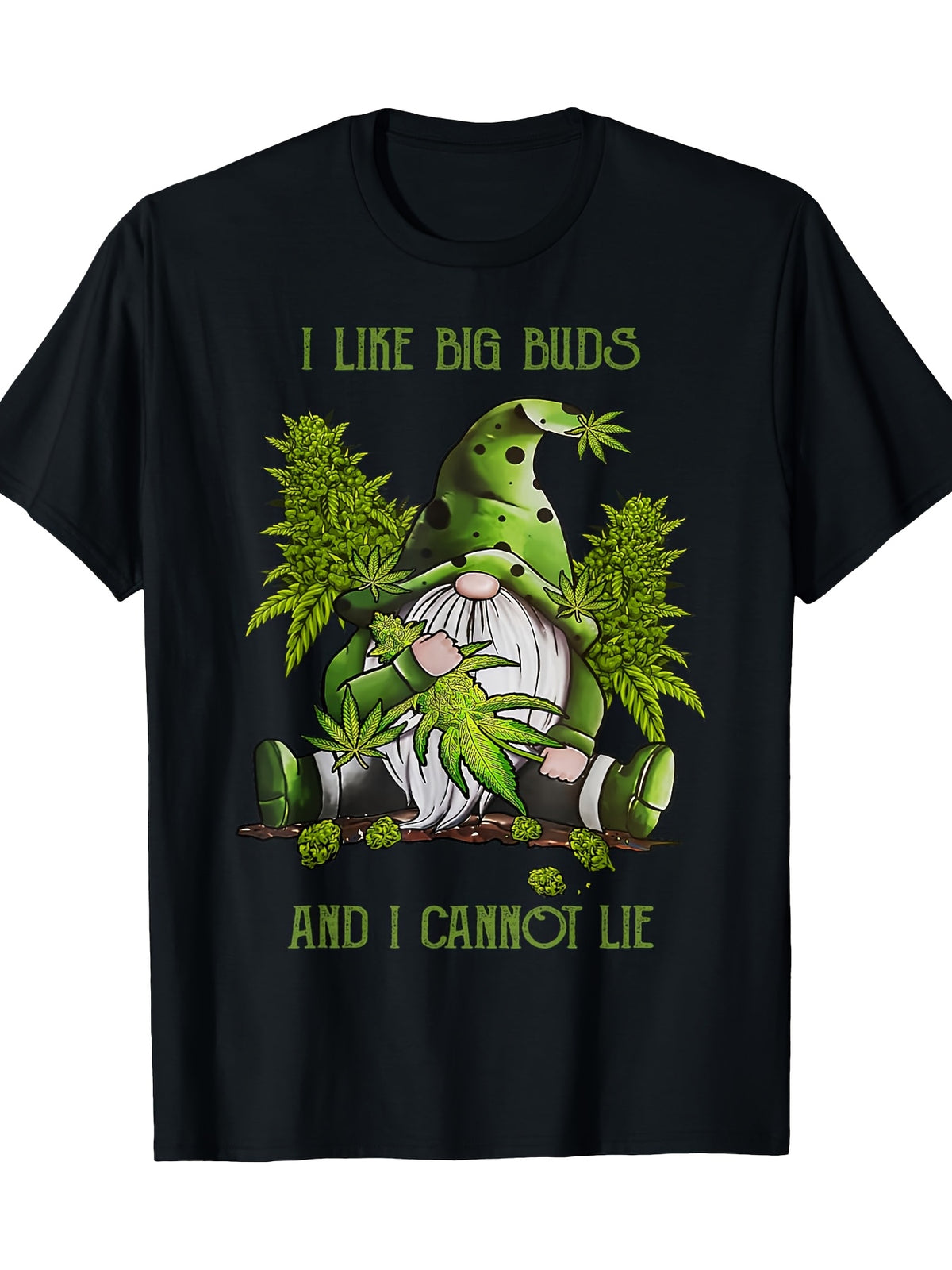 PLUS SIZE 100% Cotton Fun Weed Theme Men'S and Women'S Short Sleeve Crew Neck T-Shirt - 220g, Men'S Casual T-Shirt